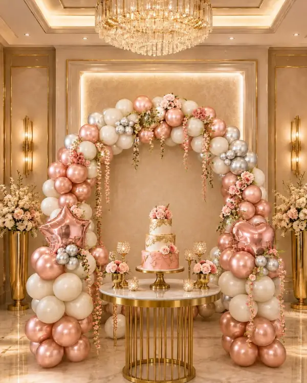 Balloon decoration setup by Hayat Balloon Decoration, Kolkata