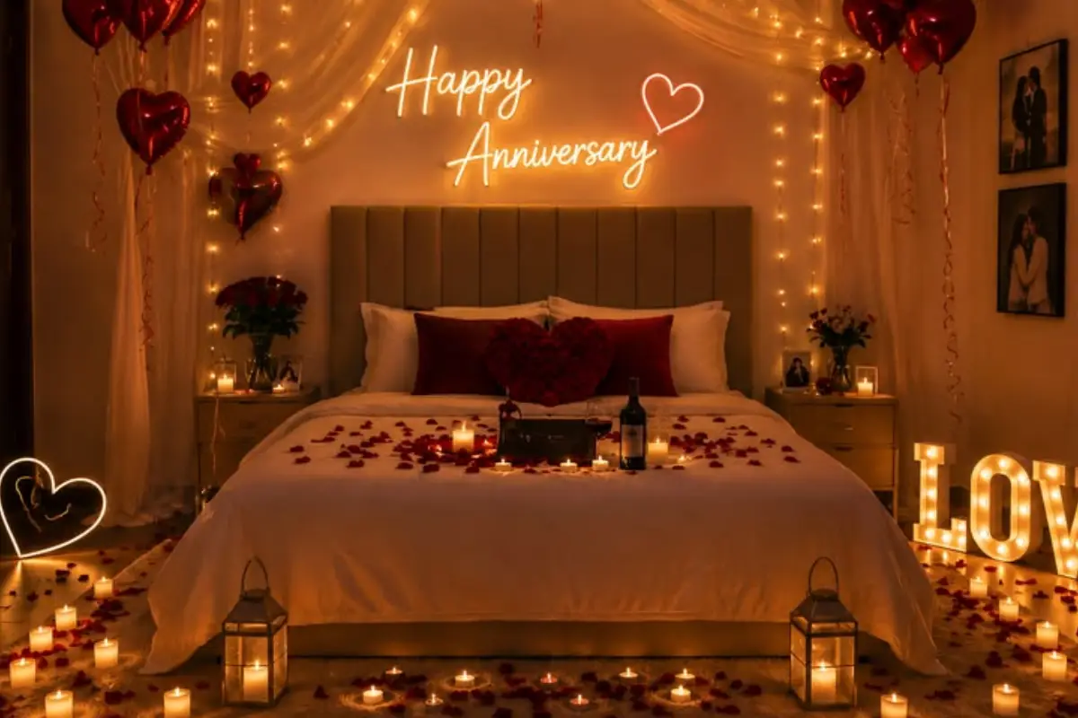 Anniversary Room Ideas That Photograph Well | Hayat Balloon Decoration Kolkata